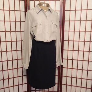 3/$20 CLOSET CLOSING 100% SILK GRAY/SILVER BLOUSE